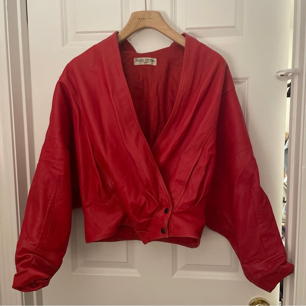 Pelle studio London vintage 1980s red leather jacket